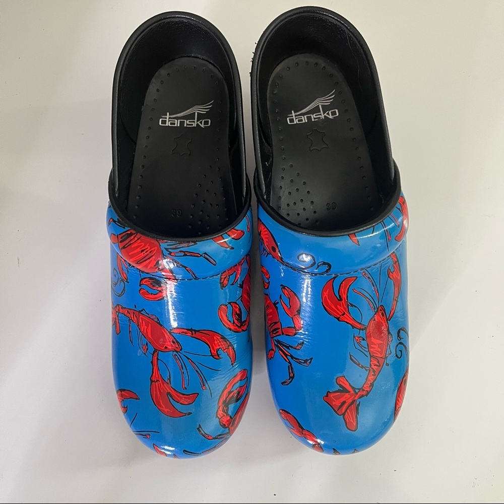 Dansko Blue Clog with Red Lobster Print - Picture 3 of 12